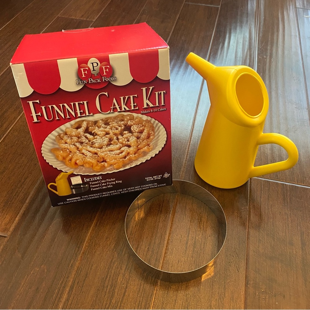 Funnel Cake Kit With Frying Ring & Yellow Pouring Spout / Pitcher